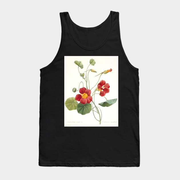 Tropaeolum majus (Garden Nasturtium) by Pierre-Joseph Redoute Tank Top by Classic Art Stall